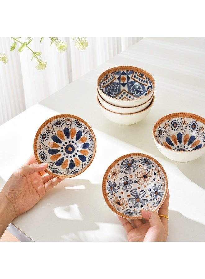 بولات تقديم من السيراميك، بولة أرز مع صندوق هدايا، بولات فخار بنمط بوهيمي، بولات تقديم بورسلين للأرز والكريمة والحلويات ، 300 مل - Image 1